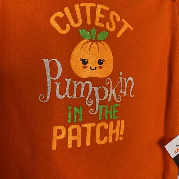 NWT baby girl 6-9 months Pumpkin Patch Halloween fall orange 2pc outfit set - Picture 2 of 7